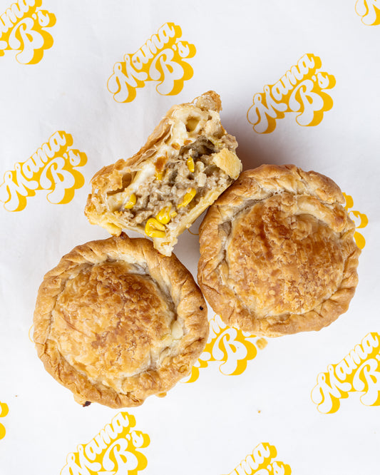 'Chicken', 'Cheese', Leek & Corn Pies